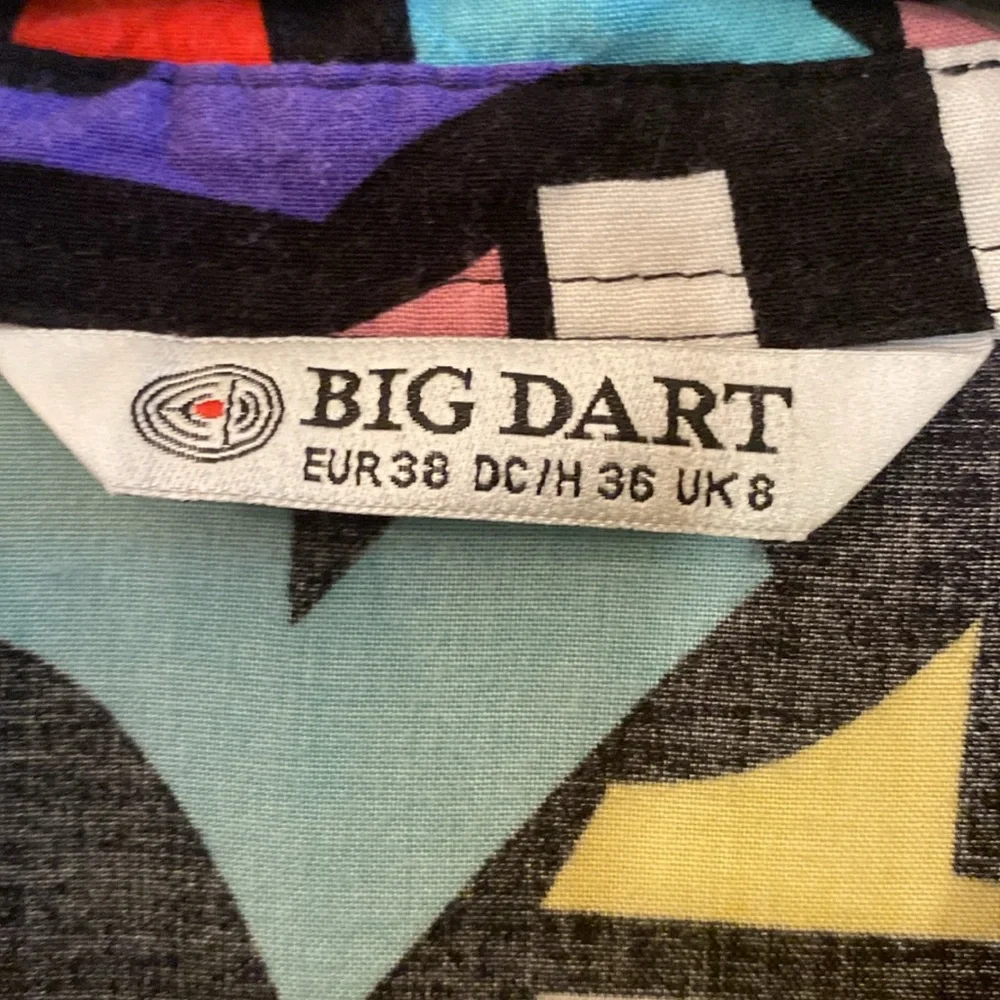 BIG DART Multicolored Pop Art Retro Button Down Long Sleeve Shirt - Picture 11 of 11